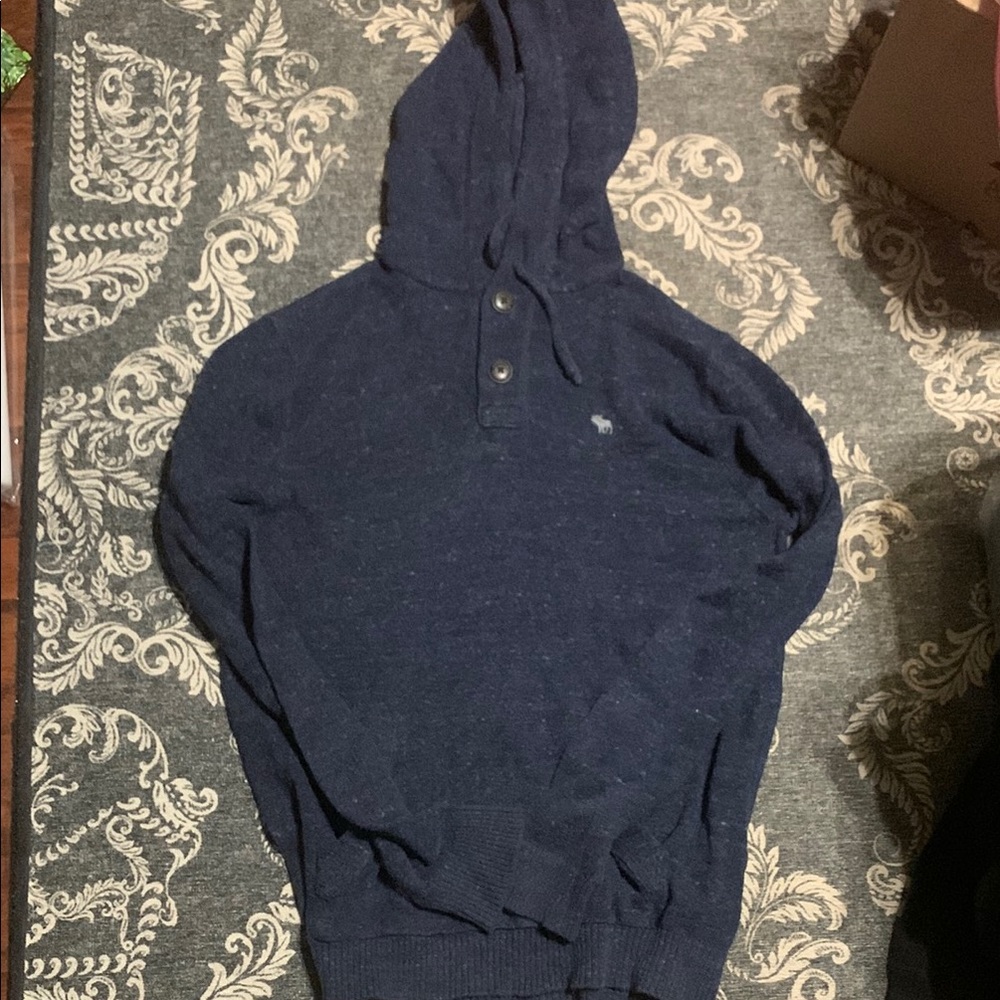 Navy Abercrombie Blue Hooded Sweater
